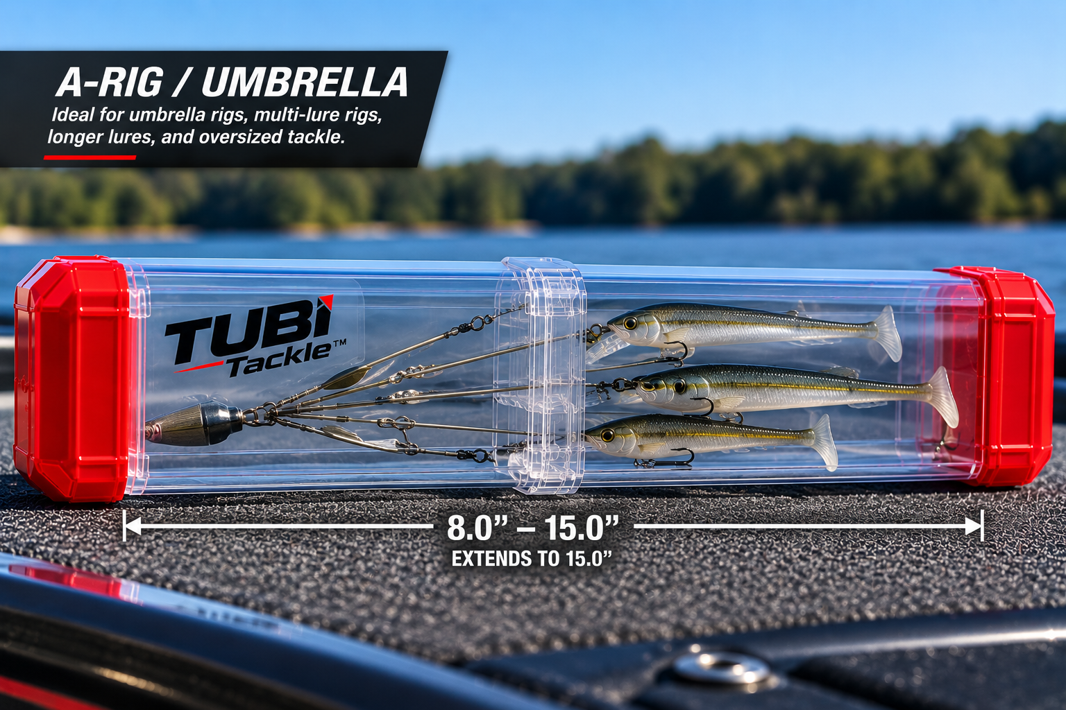 TUBI A-Rig/Umbrella tube holding an umbrella rig, extending from 8.0 to 15.0 inches