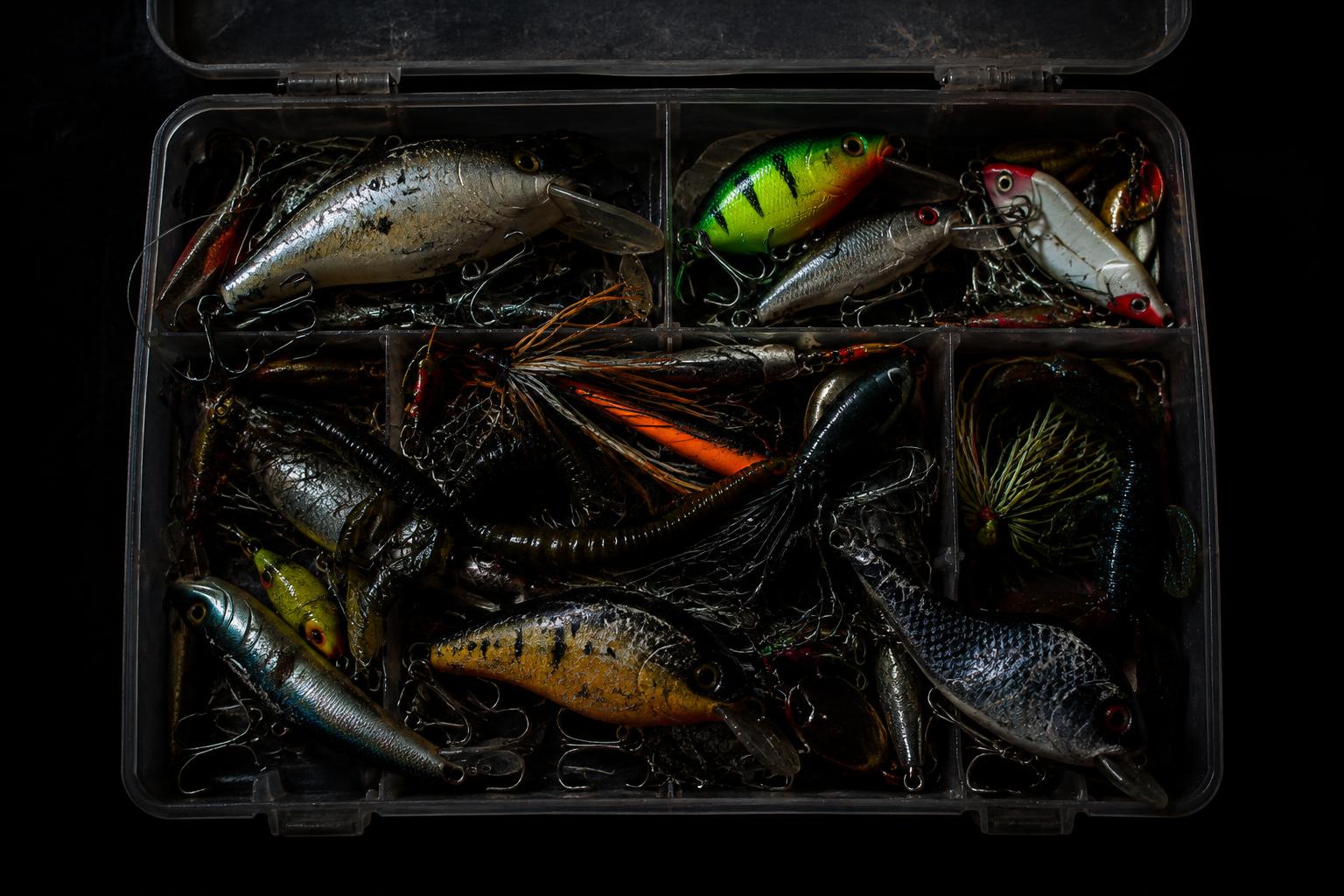 Tangled lures in a crowded tackle box